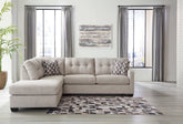 Warmstead Furniture - Ashley Furniture - Mahoney Sectional - 2-Piece Sleeper Sectional with Chaise / Pebble - 31004S4